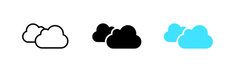 Clouds line icon. Cloudy, overcast, sky, cool, nature, forecast. Weather concept. Vector icon in line, black and colorful style on white background