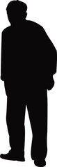 an old man body silhouette vector