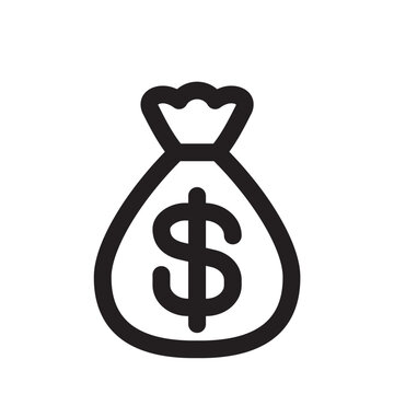 recommend clip art: ドル袋　アイコン（線の太さ三種）