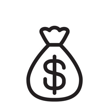 recommend clip art: ドル袋　アイコン（線の太さ三種）