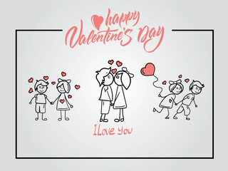 valentine's day card, made in vector with love