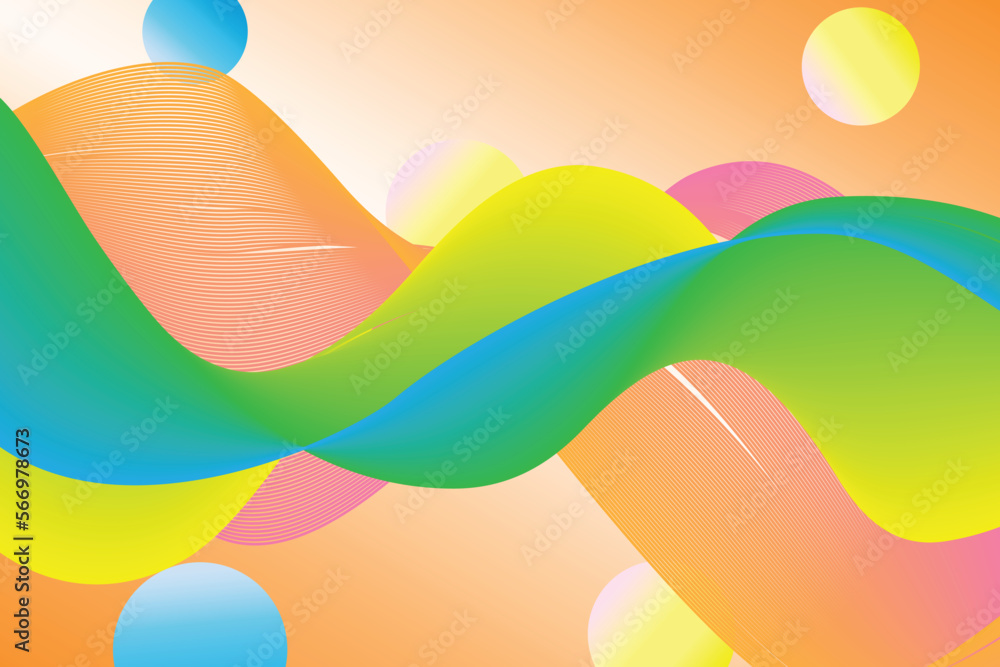 Poster colorful gradient wave abstract background. modern poster with gradient 3d flow shape. innovation ba