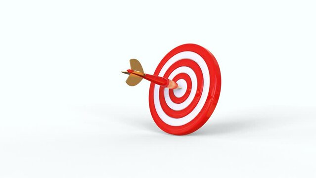 Arrow hit the target  and achieve goal 3D 
animation