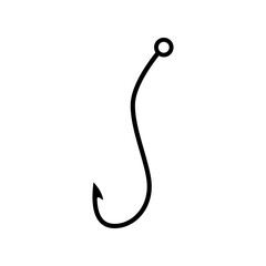 Fishing hook icon vector. Fishing illustration sign. fish symbol or logo.