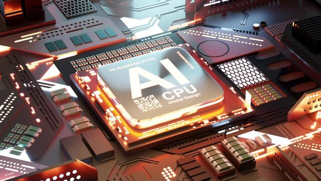 Future AI Artificial Intelligence powered by CPU processors. 