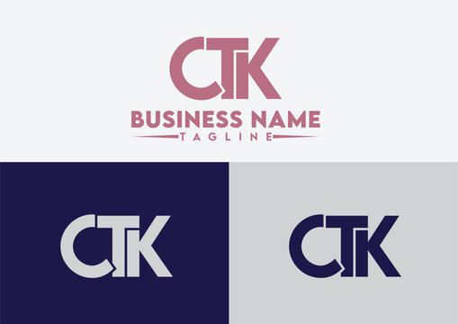 Letter CTK logo design vector template, CTK logo