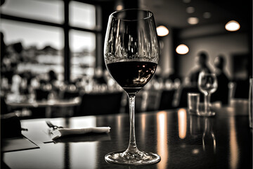 A glass of wines in a retro style for a romantic atmosphere.