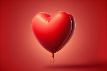 Obraz na płótnie Canvas Valentines day concept beautiful heart balloon, creative digital illustration painting, Generative AI