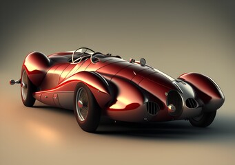 Vintage Sport Car, Generative AI Illustration