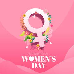 International Women's Day March 8 Celebration Simple Social media Post Template