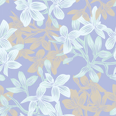 Oriental Floral Seamless Pattern Design Background