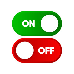 On or Off switch button. Concept of interface ui. On or Off mode. Vector illustration.