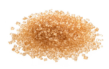 Pile of cane sugar isolated on white background