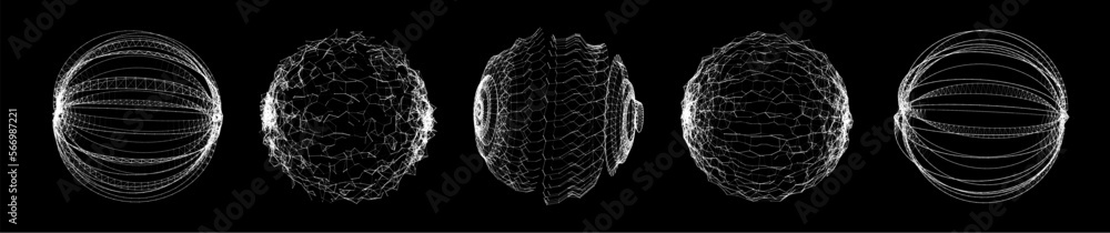Poster vector futuristic sphere of particles and lines. network connection big data. abstract technology ba