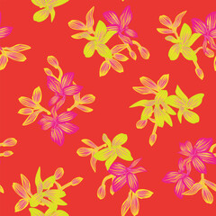 Oriental Floral Seamless Pattern Design Background