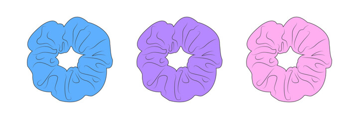 scrunchie vector files, cute hair scrunchie graphic, pink scrunchie illustration