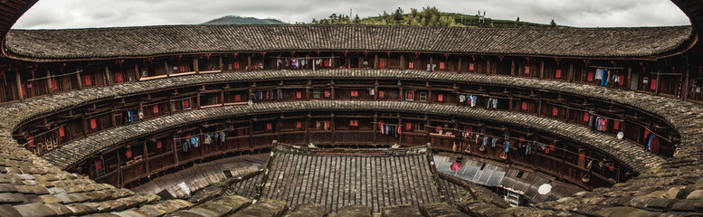 Panorama of the interior of Fujian Tulou