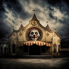 Spooky old circus horror halloweencreated with AI