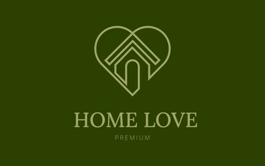 Home Monoline Logo. Minimalist Home Logo