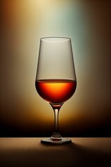 Beautiful glass of drink on a wooden table, in a special atmosphere.  AI generated art.