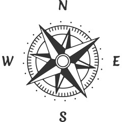 Wind Rose Compass Vintage Illustration Vector