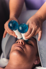 Naklejka premium Cold Effect Crystal Facial Globes