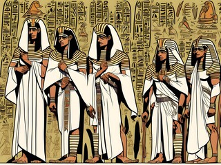 Obraz premium Egyptian Priests, Generative AI Illustration