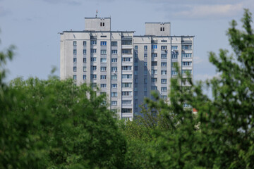 Cityscape, modern buildings and skyscrapers on a summer day