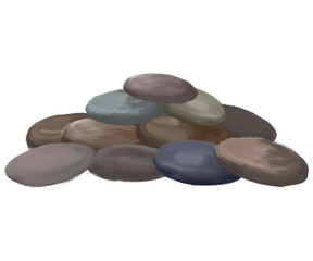 big pile of rocks from the beach