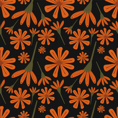 Naklejka na ściany i meble Flower vector ilustration seamless patern.Great for textile,fabric,wrapping paper,and any print.Vintages style.