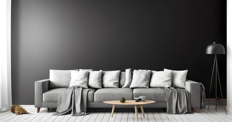 interior design with sofa, illustration, Generative, AI