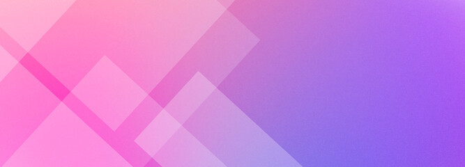 Obraz premium Abstract geometrical pink gradient digital web horizontal banner design template blank with place for text . Square white transparent stripes lines shapes