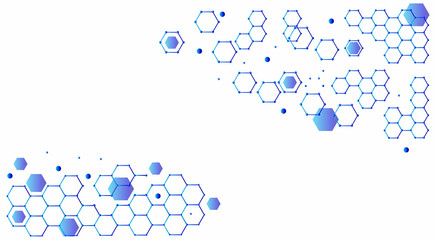 Scientific, technological molecular medical background.Genetic engineering and molecular structure, hexagon DNA network, science chemical and biotechnology concept, innovation technology, healthcare