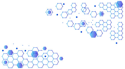 Scientific, technological molecular medical background.Genetic engineering and molecular structure, hexagon DNA network, science chemical and biotechnology concept, innovation technology, healthcare