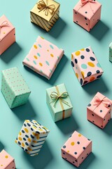 gift boxes pattern wallpaper, ai generated