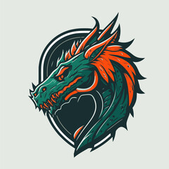 dragon character logo mascot vector illustration