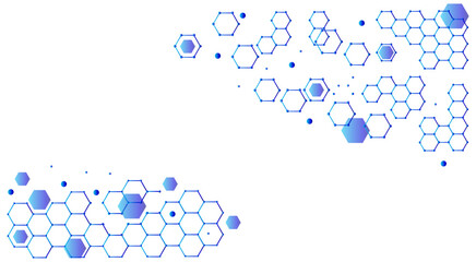 Scientific, technological molecular medical background.Genetic engineering and molecular structure, hexagon DNA network, science chemical and biotechnology concept, innovation technology, healthcare