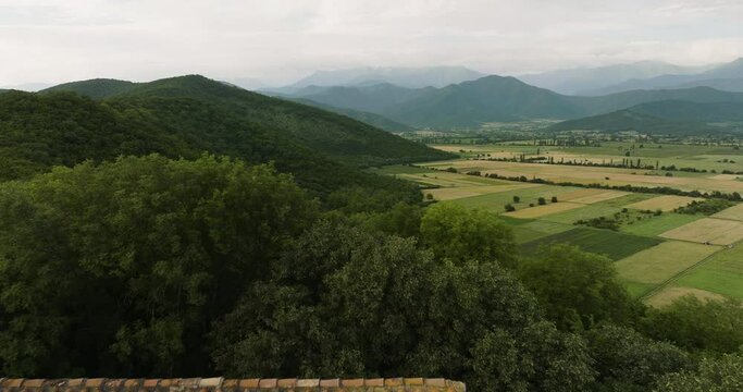 Breathtaking View of John the Baptist Church of Zemo Alvani and Ruins, Aerial