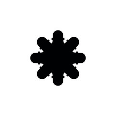 Eight pointed star icon. Simple style support service contact phone poster background symbol. Eight pointed star brand logo design element. Eight pointed star t-shirt printing. Vector for sticker.