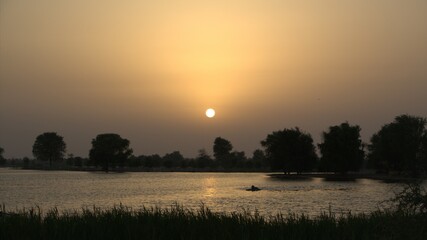 Sunset over a lake