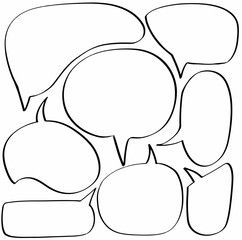 set hand drawn speech bubbles. vector design illustration