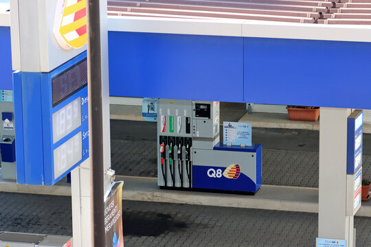 Increase for fuel prices in Italy. Petrol and diesel. Q8 Gas station. Taranto, Puglia, Italy 