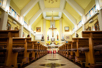 The altar of the Catholic churches in Romania