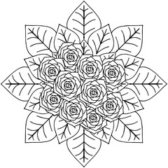 Fototapeta premium design flower outline element coloring page
