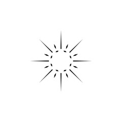 Sun icon. Simple style summer travel big sale poster background symbol. Sun brand logo design element. Sun t-shirt printing. Vector for sticker.