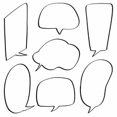 set of comic bubbles. chat, speak, sign, illustration, communication, cartoon, symbol, design, dialog, message, text. vector design ilustration