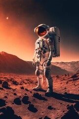 astronaut on the marsian surface made with generative ai