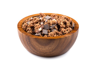 muesli with pieces of chocolate