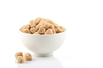 Brown cane sugar cubes