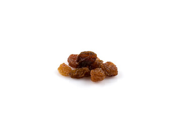 Sweet raisins on white